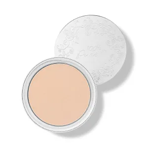 100% PURE Powder Foundation Matte Finish Face Makeup - Oil Absorbing Pressed Poreless Concealer - Vegan Fruit Pigmented Creme Color (Fair Shade w/Yellow Undertones) - 0.32 Oz