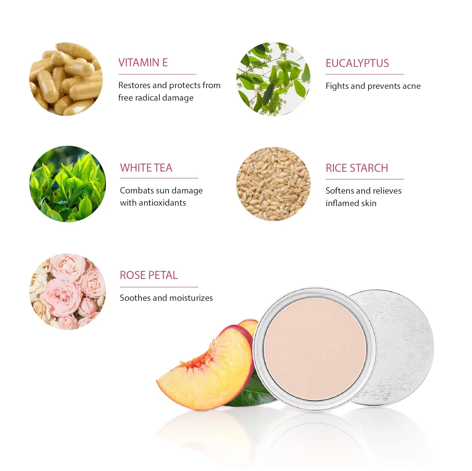 100% PURE Powder Foundation Matte Finish Face Makeup - Oil Absorbing Pressed Poreless Concealer - Vegan Fruit Pigmented Creme Color (Fair Shade w/Yellow Undertones) - 0.32 Oz