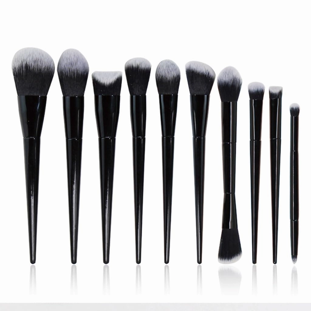 10 Pieces of Makeup Brush Set Full Set of Black Powder Eye Shadow Brush Beauty Tools