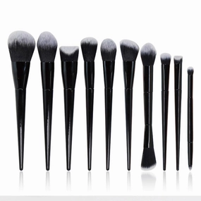 10 Pieces of Makeup Brush Set Full Set of Black Powder Eye Shadow Brush Beauty Tools