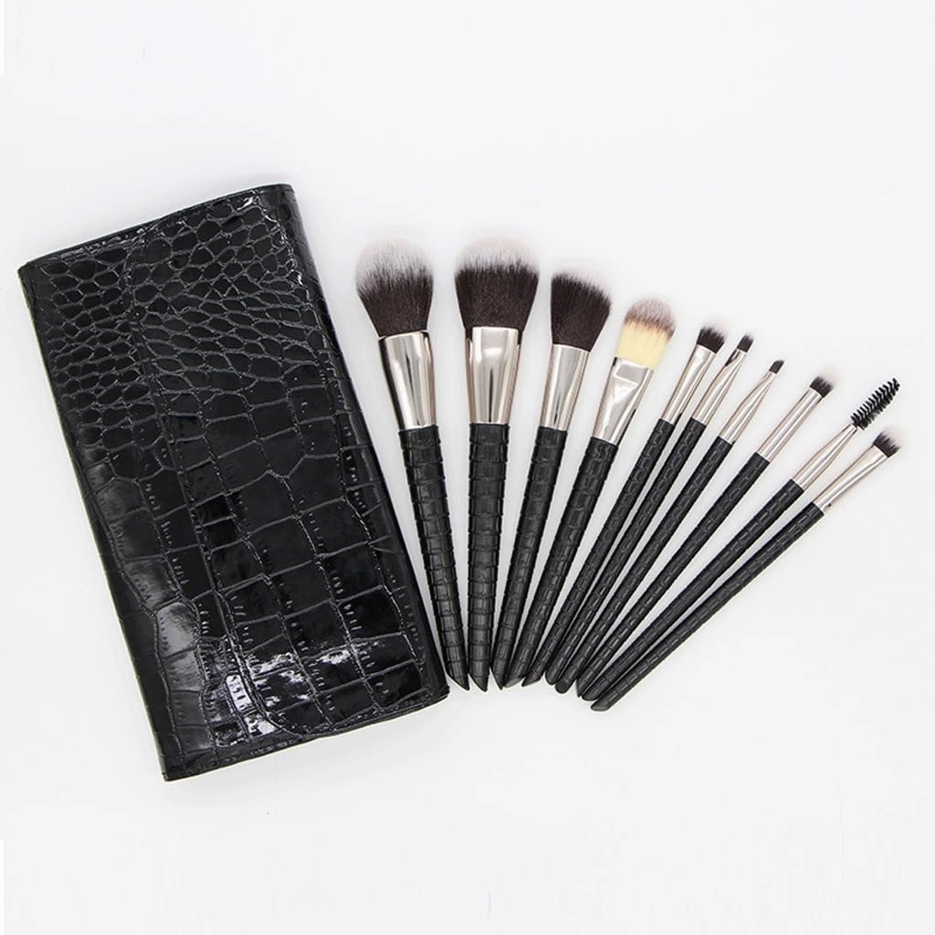 10 pieces of makeup brush set powder eye shadow brush soft hair beauty tools(D)