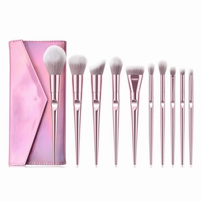 10 thumb makeup brushes set foundation make-up brush eye shadow brush beauty tools(Uniform size,black)