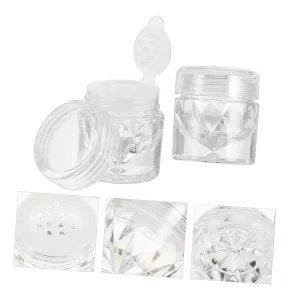 10pcs Empty Loose Powder Storage Bottles Transparent Caps Refillable Concealer Powder Containers for to Use and Store for Cosmetics