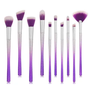 10x Lip Tool Brush Foundation Powder Eyeshadow Eyeliner Makeup Brushes Set Brush Travel Size Makeup Brushes (Multicolor,one size)