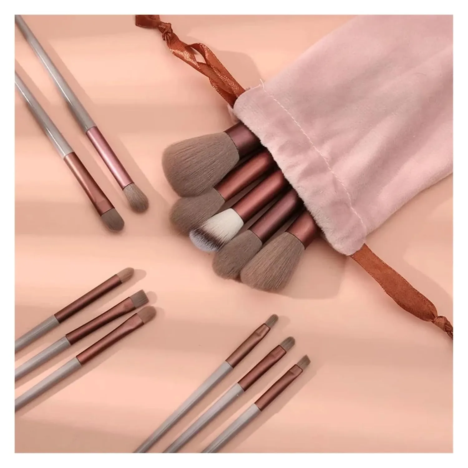 13Pcs Makeup Brush Set Make Up Concealer Brush Blush Powder Brush Eye Shadow Highlighter Foundation Brush Cosmetic Beauty Tools(C505-Blue no bag)