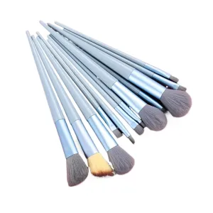 13Pcs Makeup Brush Set Make Up Concealer Brush Blush Powder Brush Eye Shadow Highlighter Foundation Brush Cosmetic Beauty Tools(C505-Blue no bag)