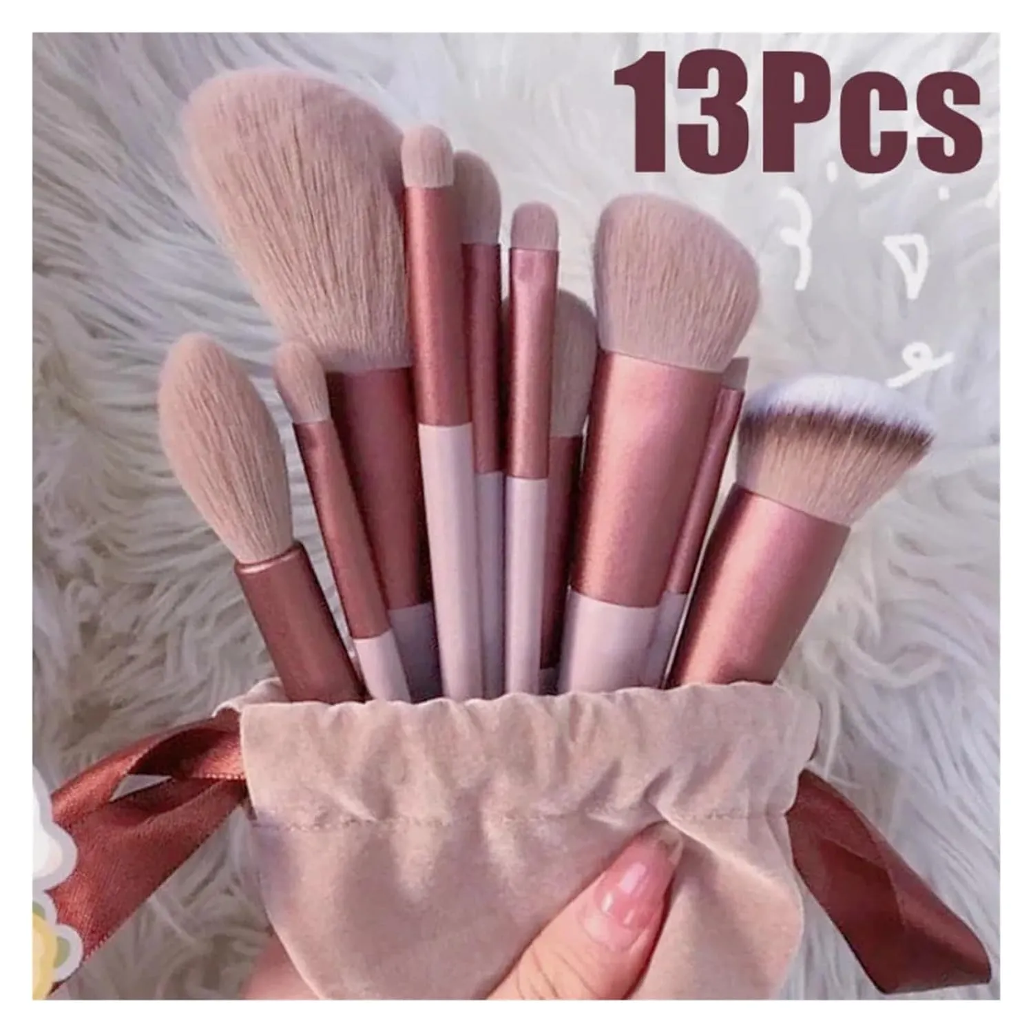 13Pcs Makeup Brush Set Make Up Concealer Brush Blush Powder Brush Eye Shadow Highlighter Foundation Brush Cosmetic Beauty Tools(C505-Blue no bag)