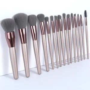 15Pcs Makeup Brushes Set Cosmetic Foundation Powder Blush Eye Shadow Lip Blend Wooden Make Up Brush Tool Kit
