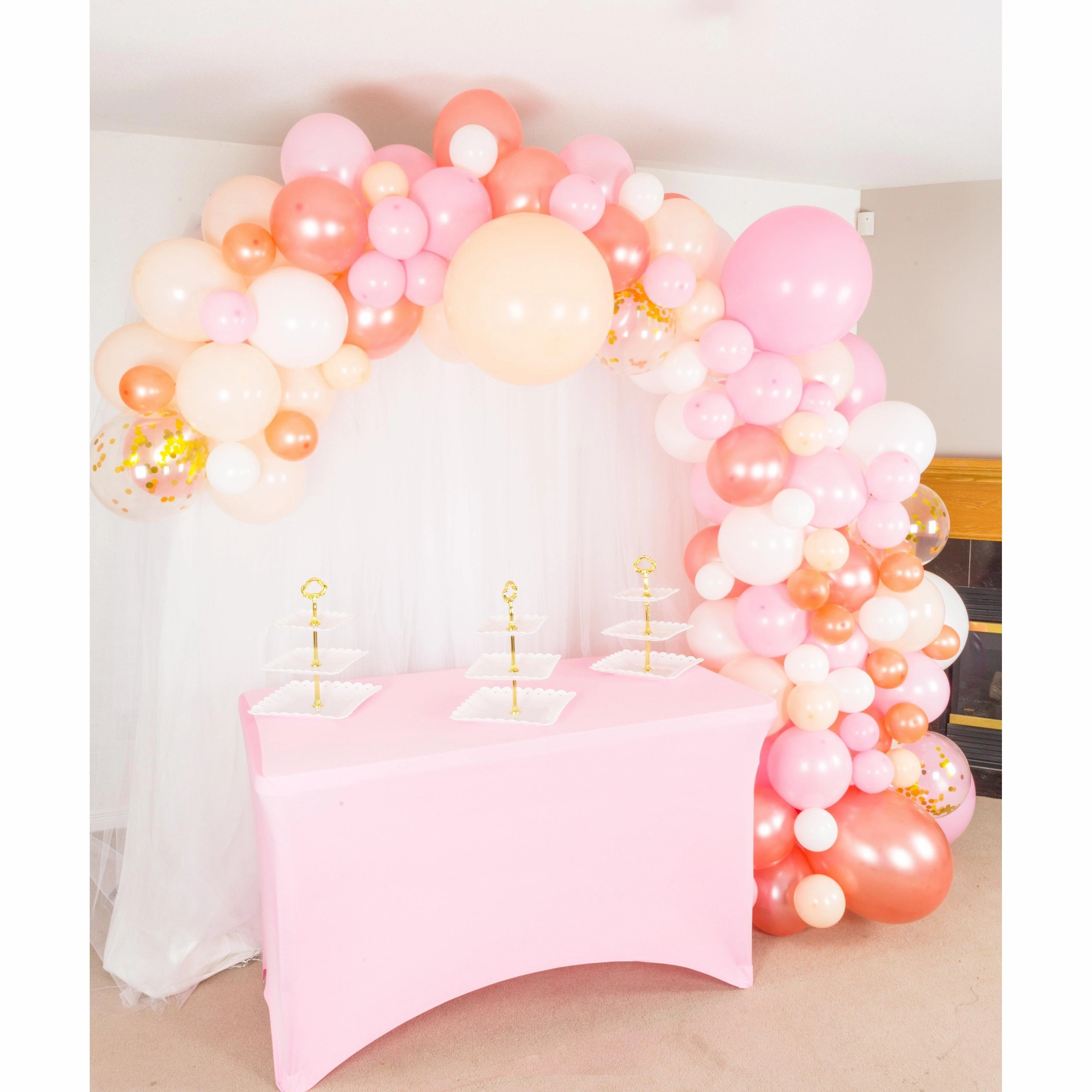 16-Foot DIY Peach and Pink and Rose Gold Balloon Arch and Garland Kit - Wedding, Birthday, Bridal Shower Balloon Arch Kit