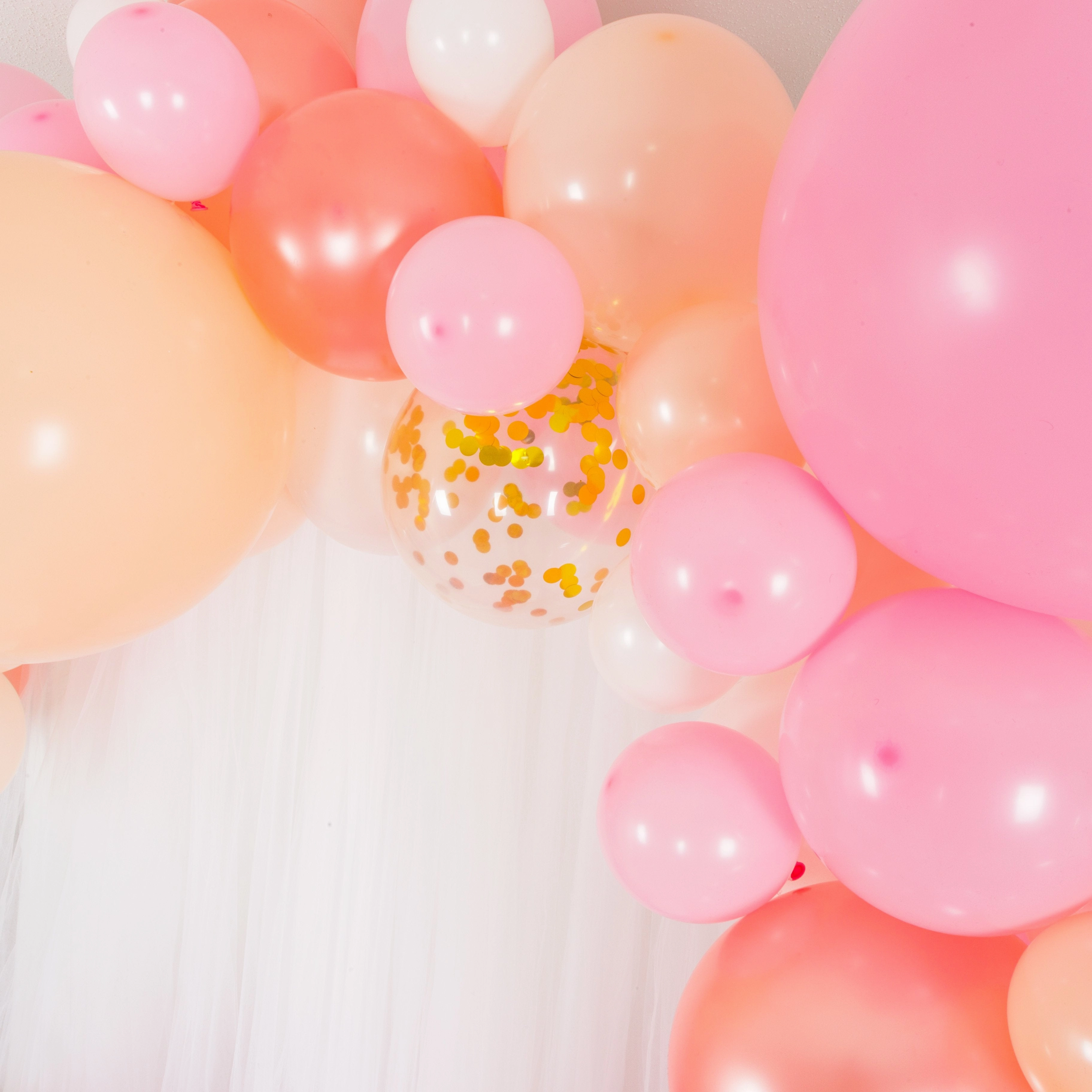 16-Foot DIY Peach and Pink and Rose Gold Balloon Arch and Garland Kit - Wedding, Birthday, Bridal Shower Balloon Arch Kit