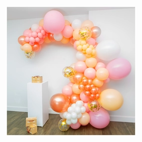 16-Foot DIY Peach and Pink and Rose Gold Balloon Arch and Garland Kit - Wedding, Birthday, Bridal Shower Balloon Arch Kit
