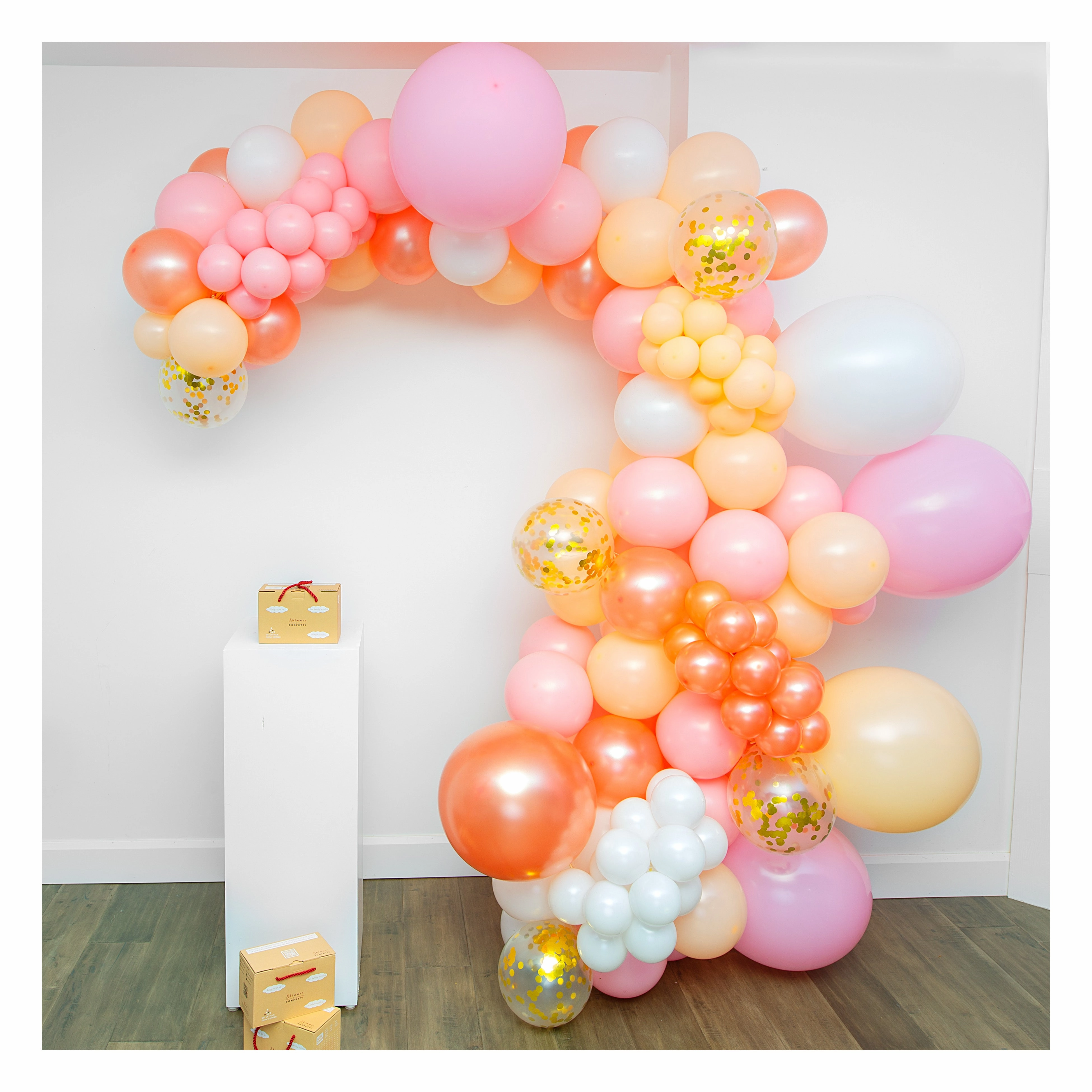 16-Foot DIY Peach and Pink and Rose Gold Balloon Arch and Garland Kit - Wedding, Birthday, Bridal Shower Balloon Arch Kit