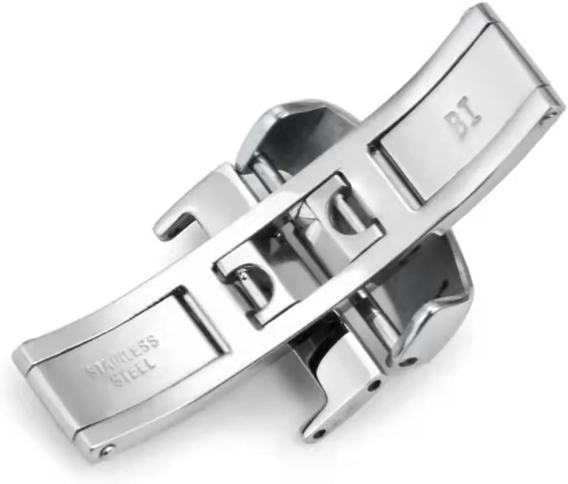 18mm Butterfly Deployment Buckle Automatic Double Click Stainless Steel Strap Button 20mm Stainless Steel Clasp Folding Clasp Clasp