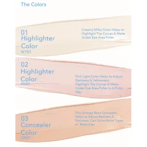1PC AZTK Concealer Color Corretor Liquid Concealer With Sponge Head, Stay Long Lasting Moisturizing Liquid AZTK Makeup Facial Highlighter, Create Flawless Makeup (02#, 4.6g)