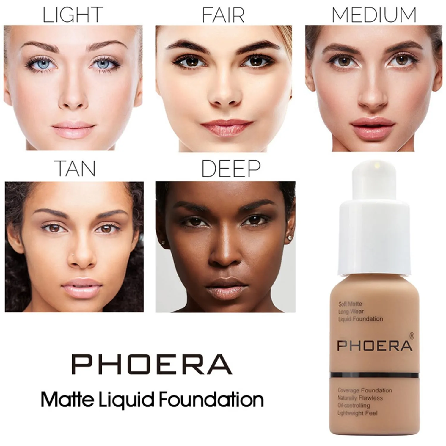 2 Pack PHOERA Foundation Sand 105 and Face Primer, Liquid Full Coverage Foundation Set, Foundation Brush Powder Brush,5 Makeup Sponge, 24HR Matte Oil Control Concealer (2pcs 105 Sand)