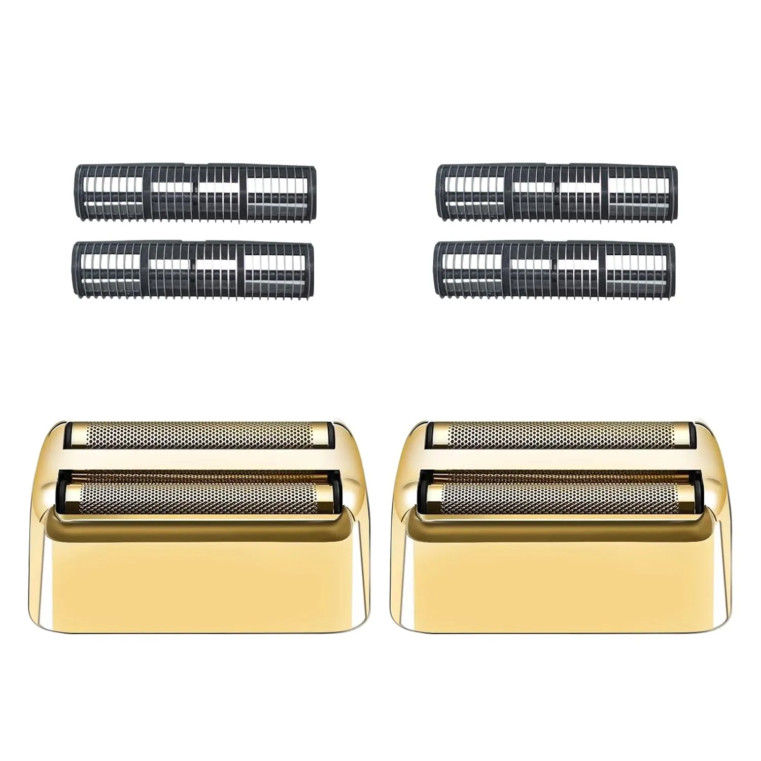 2 Pack Shaver Replacement Foil and Cutters Compatible with BaBylissPRO Double FXFS2 Metal Shaver foil Replacement,Golden