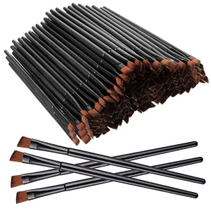 200 Pieces Disposable Angled Eyebrow Brushes Bulk, Flat Tapered Eyebrow Concealer Brush Eye Shadow Applicator Sticks Disposable Makeup Brushes,Salon Beauty Cosmetic Make up Tool Esthetician Supplies