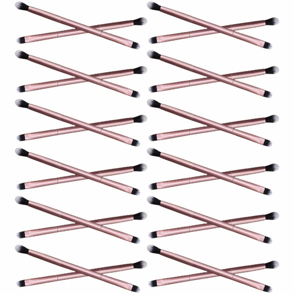 24pcs Double Ended Eyeshadow Brushes for Women Dual Applicator Comfortable Grip Versatile for Eyeshadow Nose Shadow and Highlighter Makeup Tools Finish
