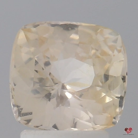 2.44cts Square Cushion Faint Icy Peach Champagne Blush Sapphire