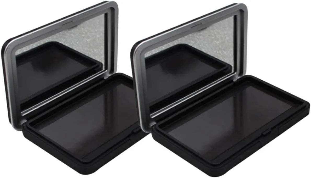 2pcs Cosmetic Pallet Eyeshadow Powder Cases with Mirror Portable Matte Makeup Containers for Travel Design for Custom Blending and Storage