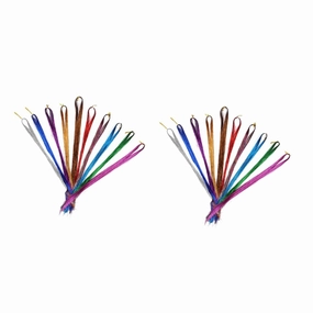 2sets Highlighter Pink Synthetic Hair Extensions Long Straight Wigs False Hair Pieces Fashionable Fake Extensions Heat Resistant Easy to Trim 10pcs*2