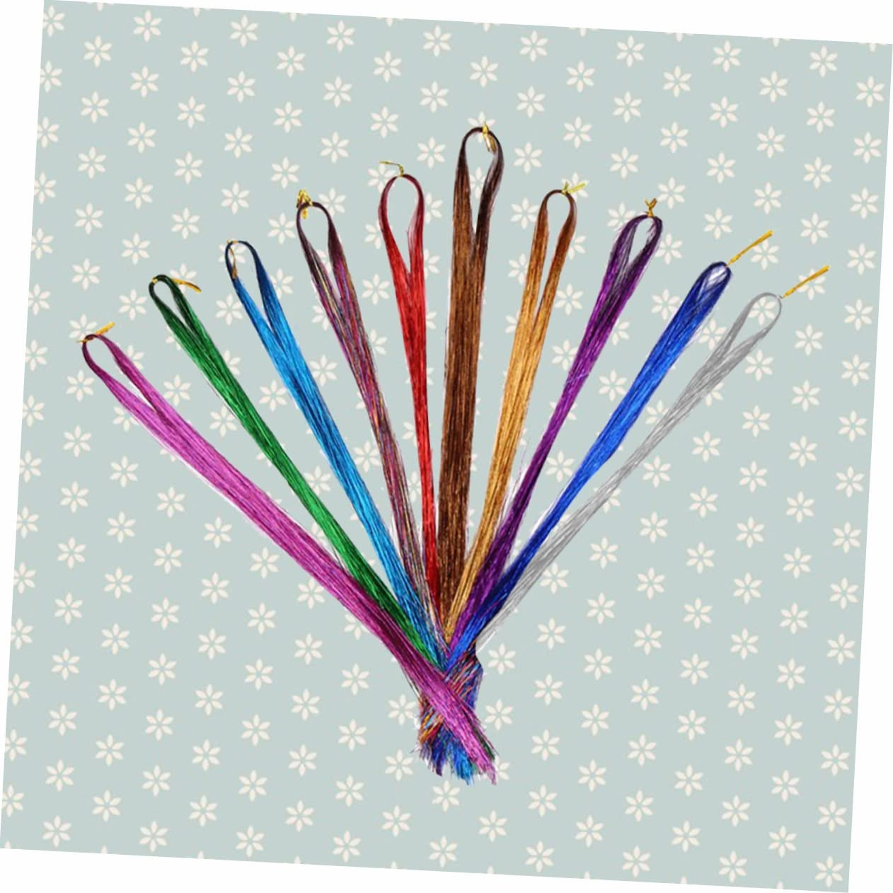 2sets Highlighter Pink Synthetic Hair Extensions Long Straight Wigs False Hair Pieces Fashionable Fake Extensions Heat Resistant Easy to Trim 10pcs*2