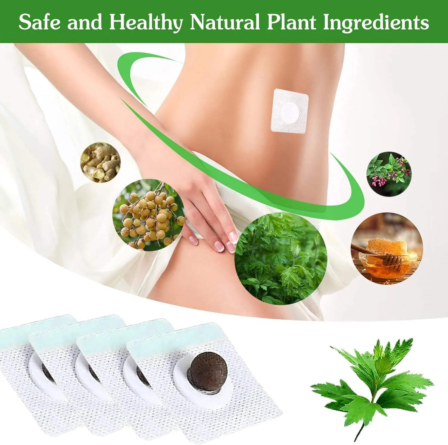 3 Boxes Mugwort Belly Patch,90Pcs Natural Wormwood Essence Pills and 90Pcs Belly Sticker, Moxa Hot Moxibustion Navel Wormwood Sticker (90)