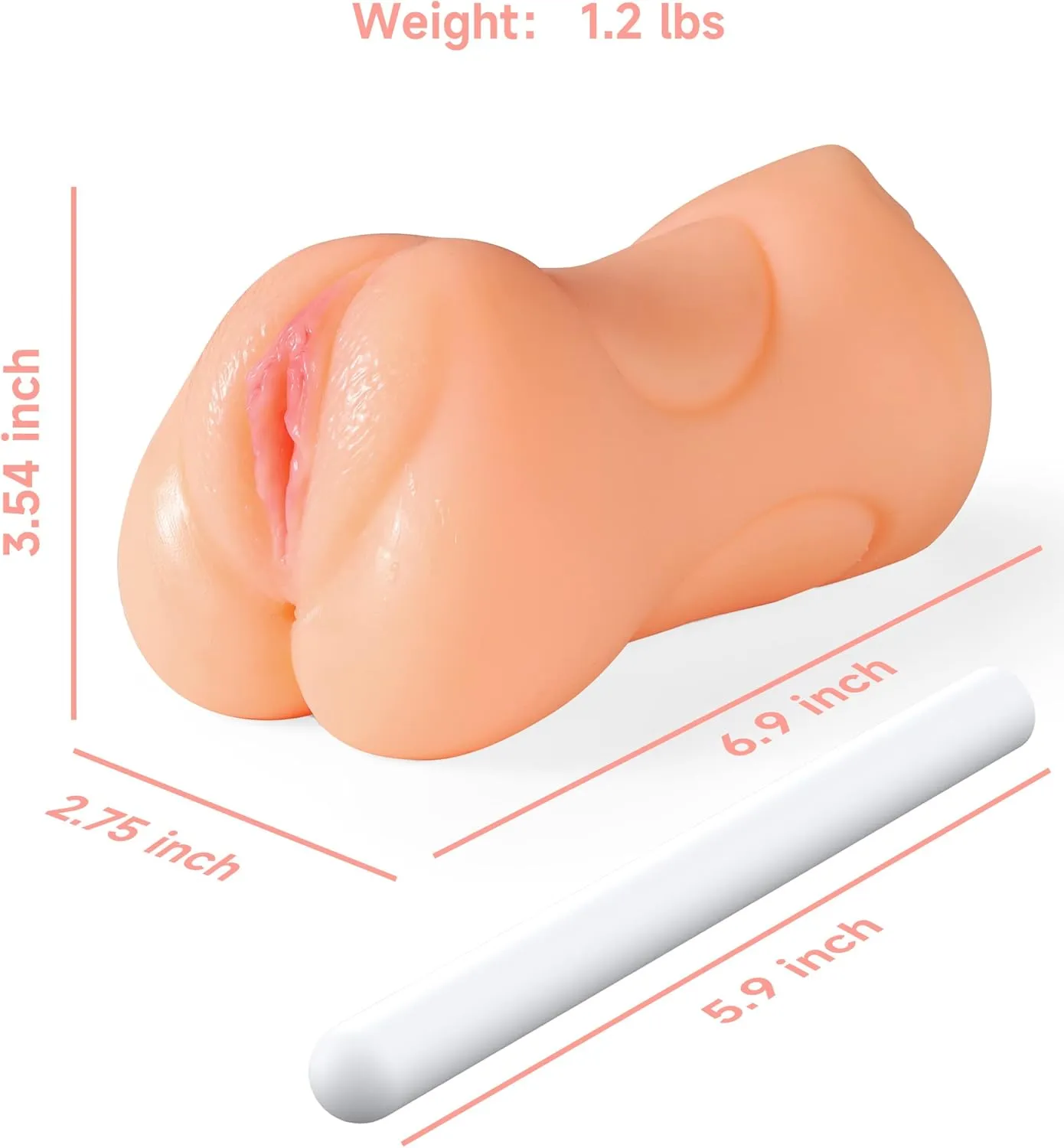 3 in 1 Male Masturbator Adult Sex Toys, Pocket Pussy with Real Mouth Tongue 3D Textured Vagina & Tight Anus & Drying Stick, Sex Doll Male Blowjob Stroker Toy for Man Masturbation (Flesh)