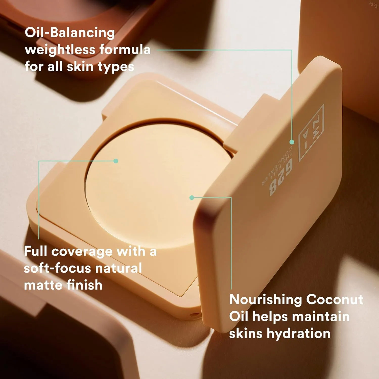 3INA The Full Concealer 615 - Light Sand, Skin Foundation Concealer, 0.09 oz