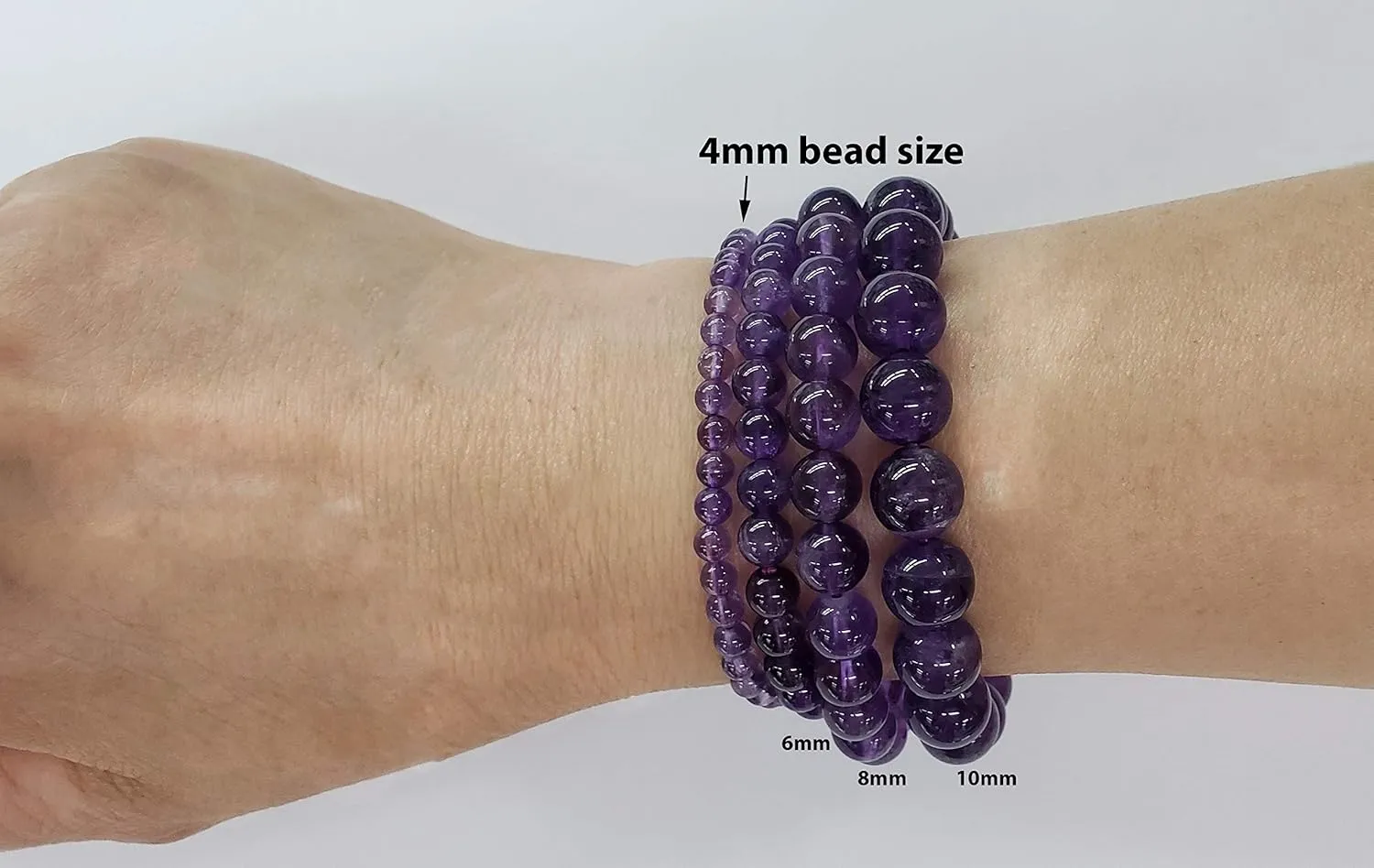 4mm Round Semi-Precious Gemstone Stretch Bracelet with White Cultured Freshwater Biwa Stick Pearl Centerpiece, 7"