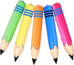 5pcs Giant Inflatable Pencil Crayon Balloons for Back to School Party Decorations Safe Multipurpose Toy for Sports Events Kindergarten Learning Activities