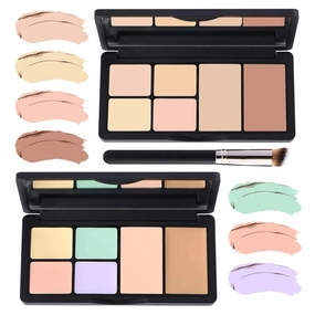 6 Colors Correcting Concealer Contour Makeup PaletteCream Concealer Contour Palette for Dark Circles Blemish RednessHighlighting Long Lasting Contouring Liquid Foundation Makeup with Brush（２PCS）