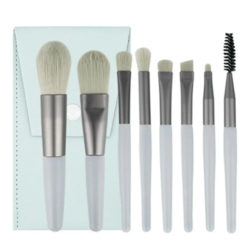 8 mini makeup pcs Convenient travel powder eye shadow brush Multi functional beauty tools(E)(D,8pcs)