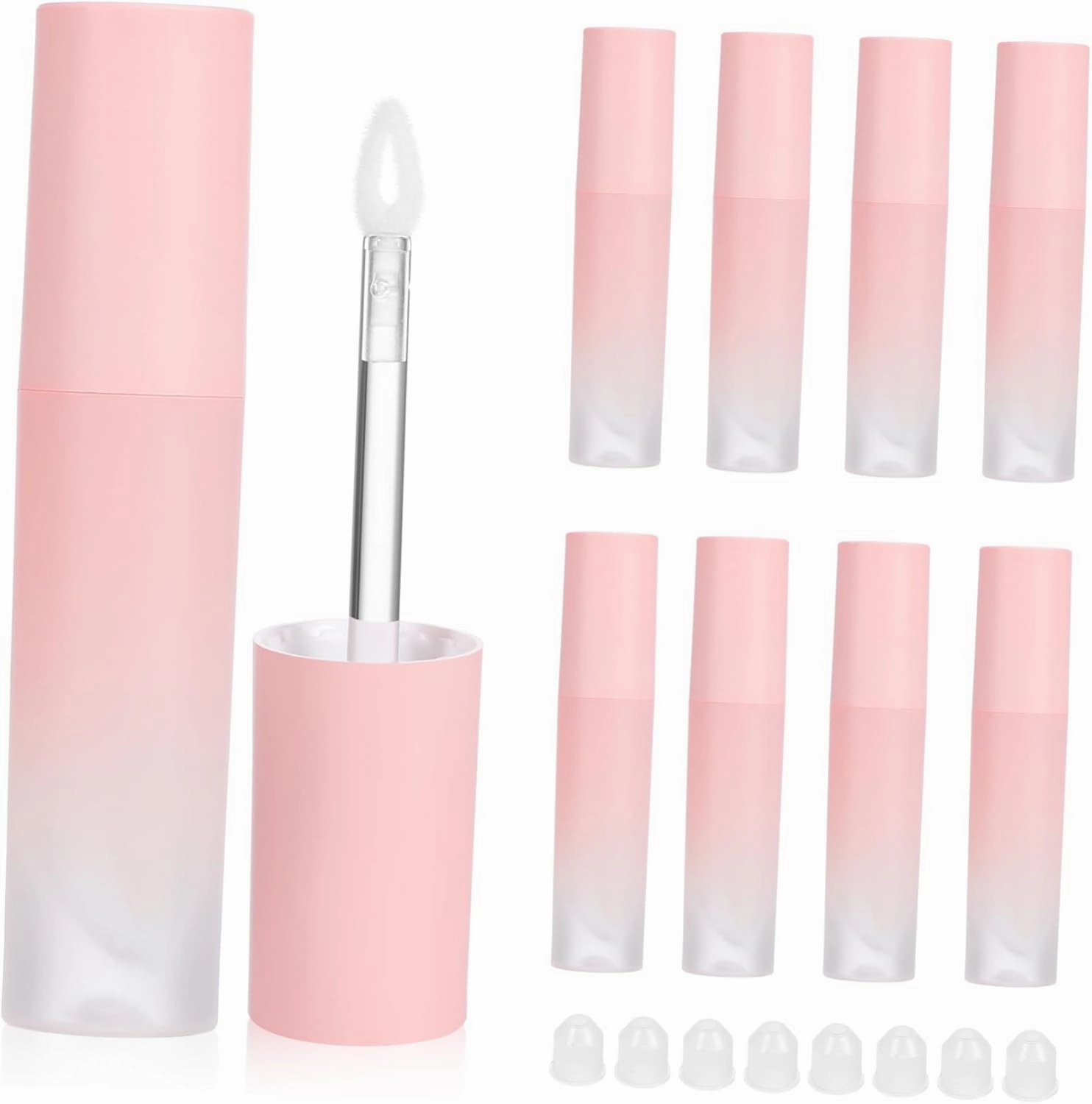 8 Pcs 3ml Cute Gradient Lip Gloss Tubes with Wand Applicator Empty Containers for DIY Lip Care Bulk Lip Gloss Tubes for Cosmetics and Personal Use