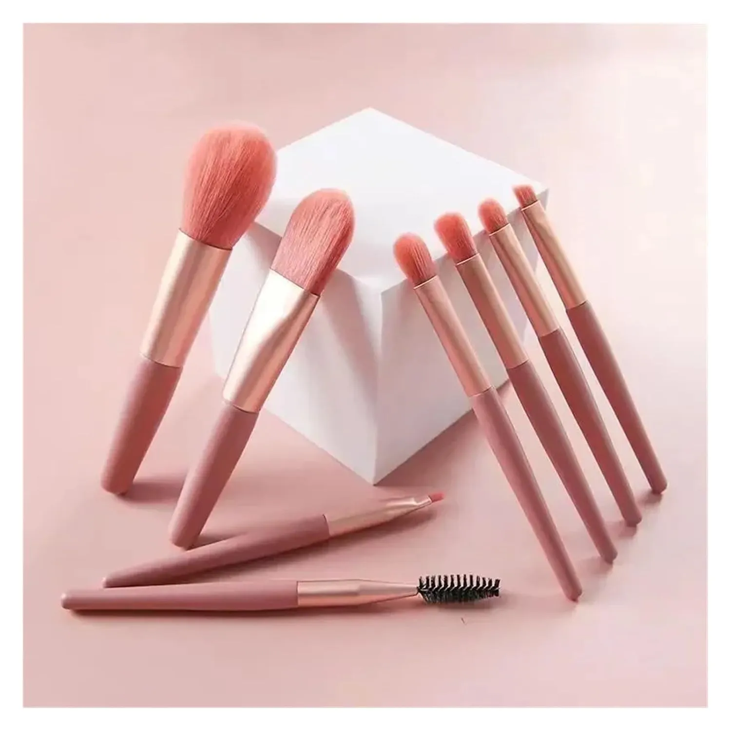 8pcs Professional Makeup Brush Set Cosmetic Powder Eye Shadow Foundation Blush Blending Concealer Beauty Make Up Tool Brochas(Blue with bag)