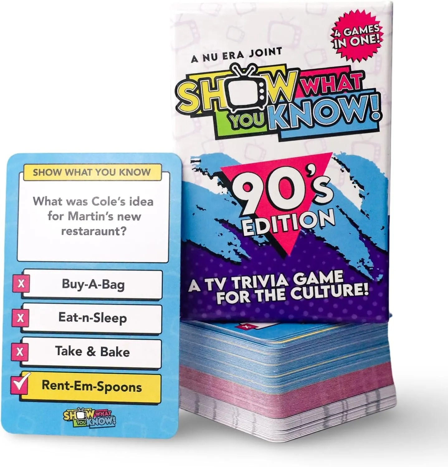 90's TV Edition Trivia Card Game for The Culture, Taboo Style   Charades. Fun Trivia for Adult Game Nights and Family Gatherings