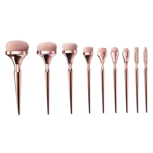 9Pcs Elegant Makeup Brush for Women Premium Blush and Eyeshadow Tools Durable Plated Handles for Professional and Personal Use Makeup Lovers