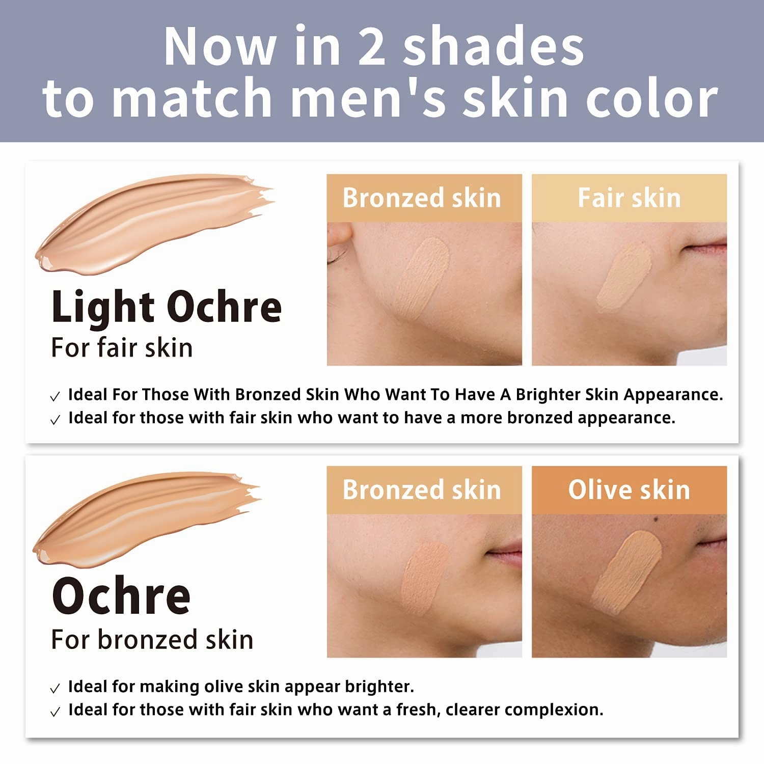 [Matte Finish] NULL mens BB Cream, Mens concealer, Tinted Moisturizer broad spectrum SPF30 PA  , CC cream, Revitalising Nourishing Tone Up Cream, Natural Cover, 0.7oz Made in Japan (Light Ochre)