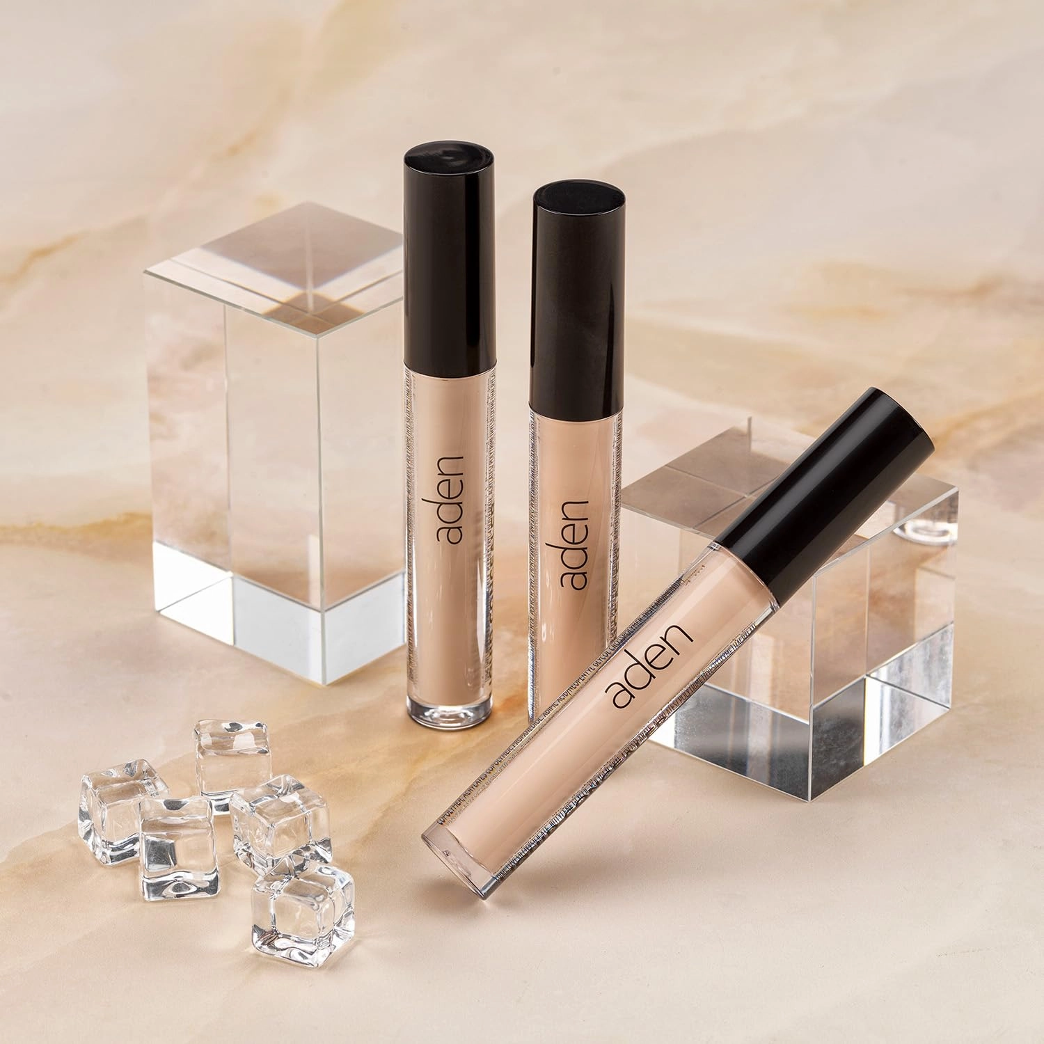 aden Liquid Concealer Multipurpose concealer that illuminates, corrects and perfects facial skin with a flawless natural matte finish 4ml MADE IN ITALY (03 DARK)