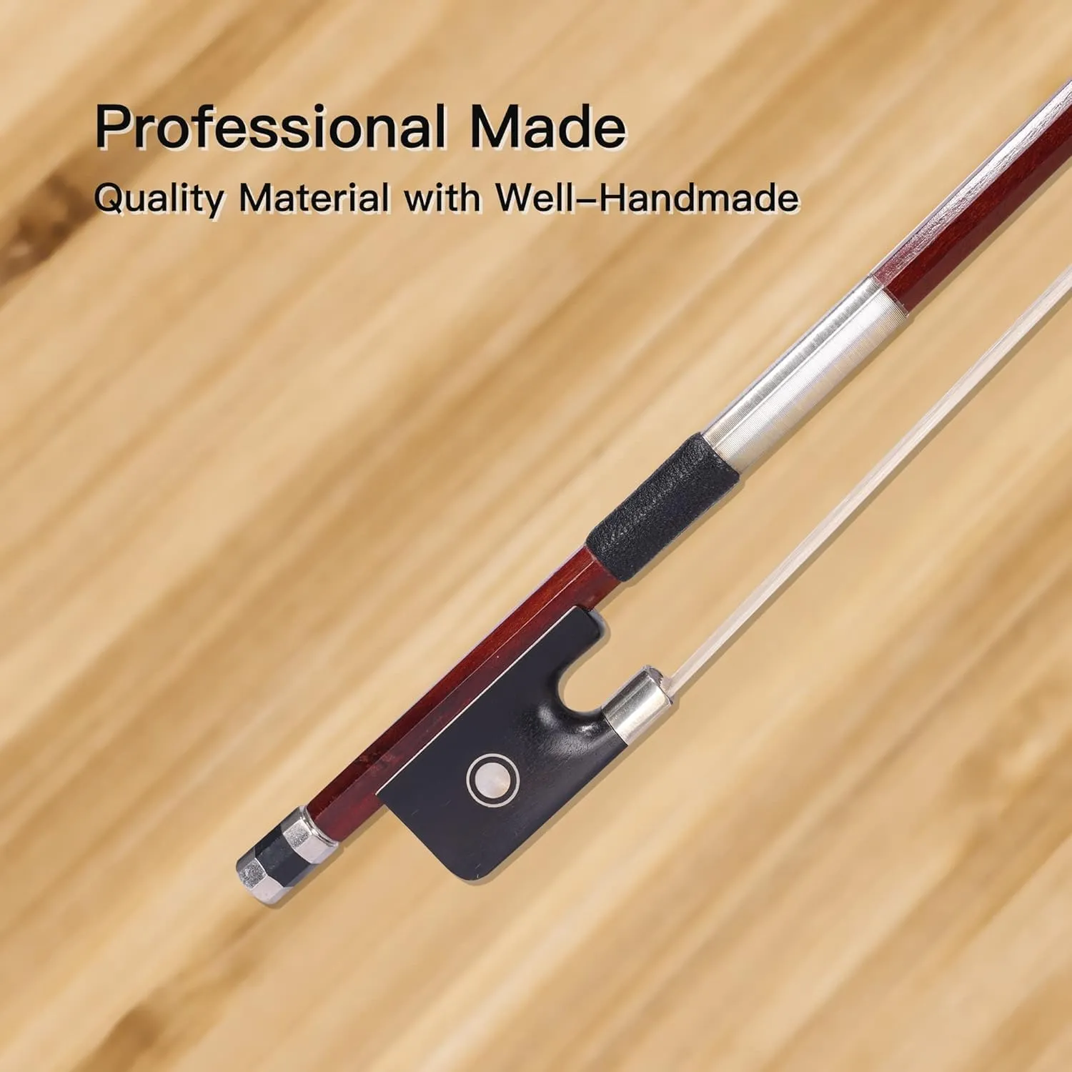 ADM 1/2 Size Student Cello Bow, Well Balanced Handmade Brazilwood Classic Cellos Bow Light Weight with Horsehair, Ebony Frog for Beginners