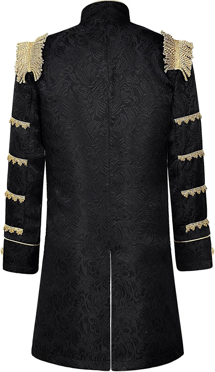 Adult Vintage Court Coat Men Victorian Performance Jackets with Golden Tassels