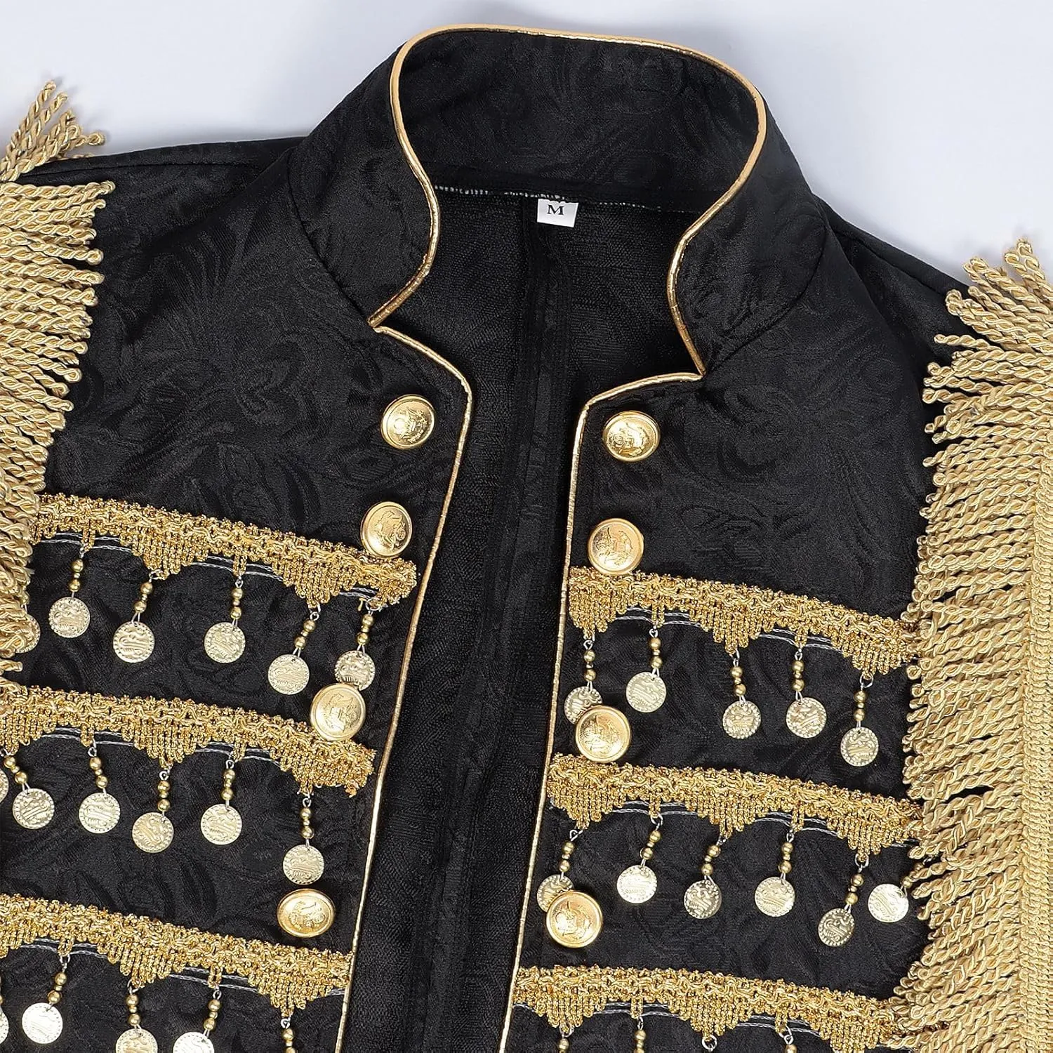 Adult Vintage Court Coat Men Victorian Performance Jackets with Golden Tassels