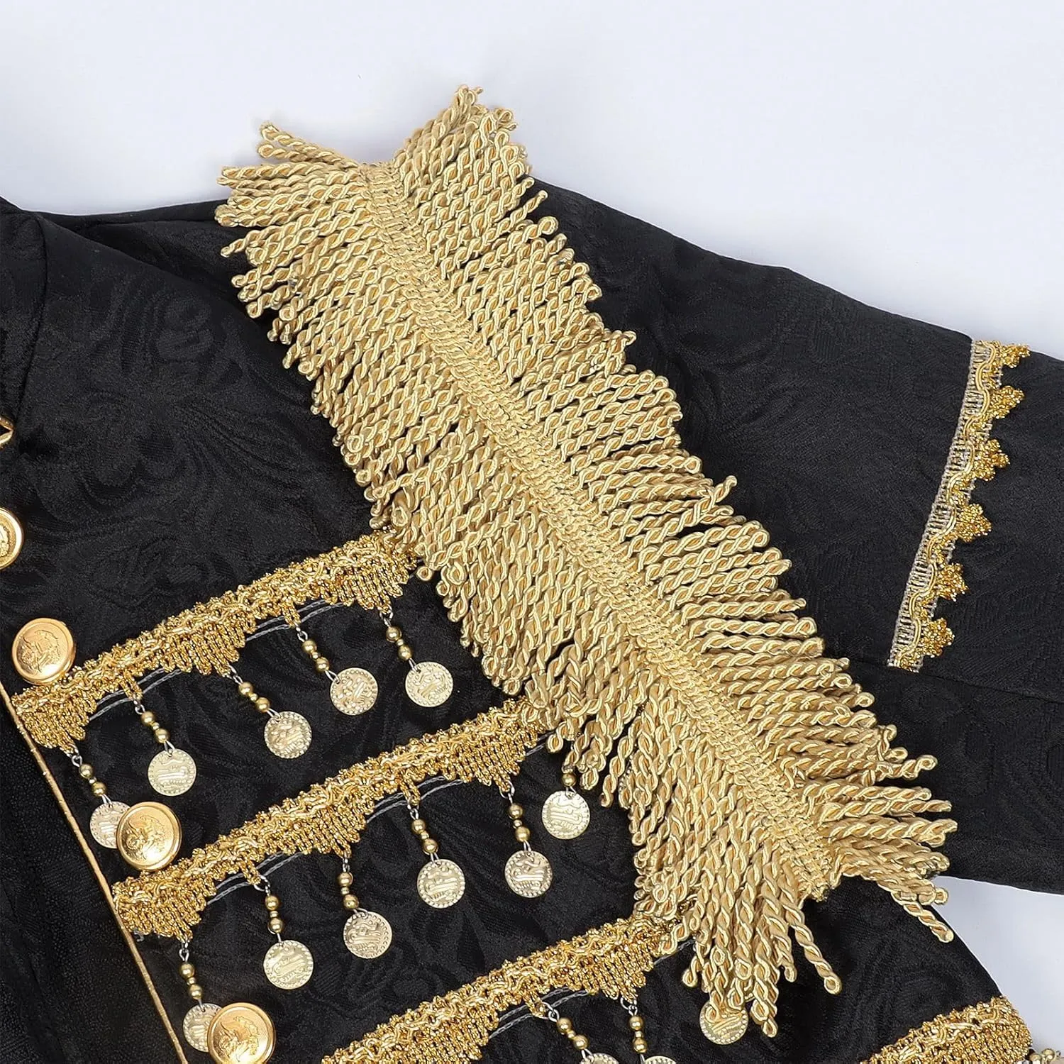 Adult Vintage Court Coat Men Victorian Performance Jackets with Golden Tassels