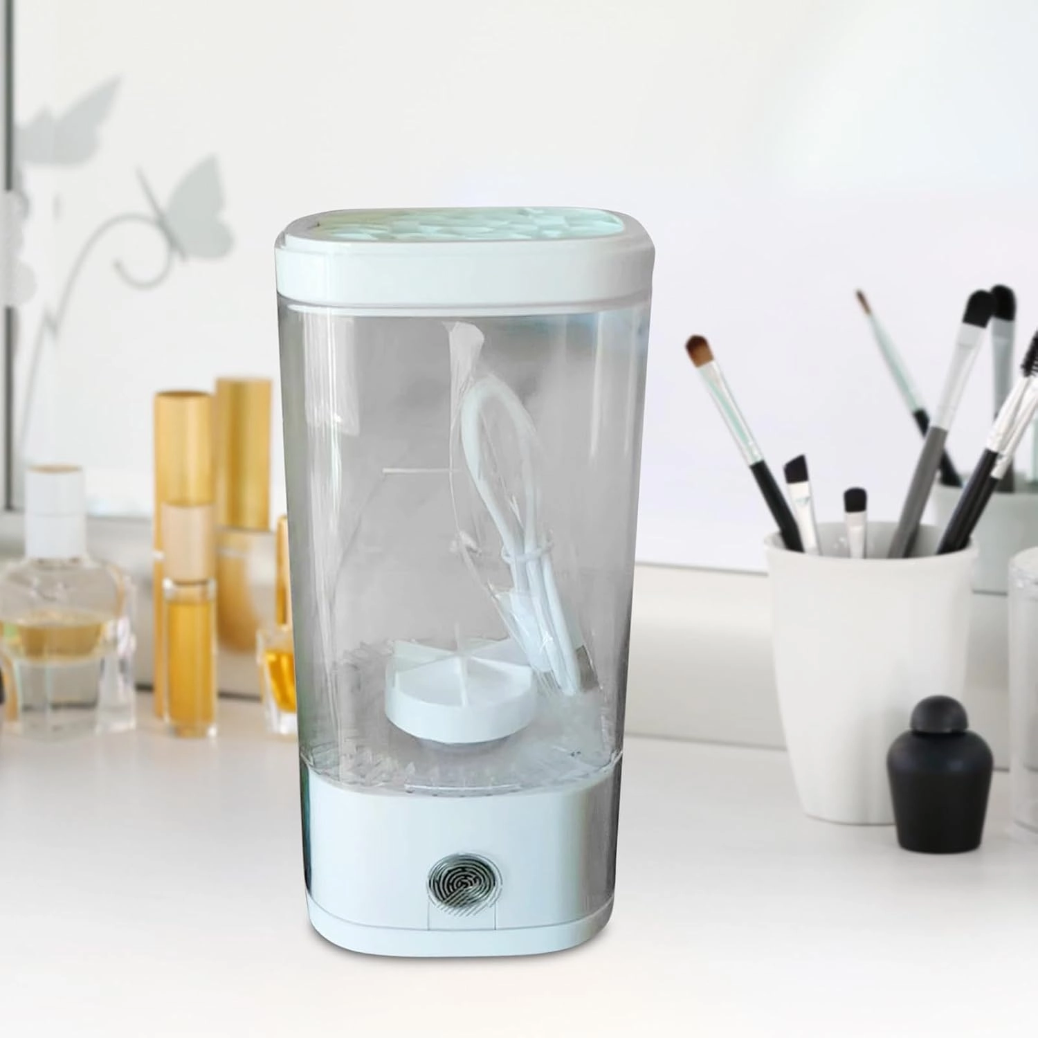 Advanced Electric Makeup Brush Cleaner for All Brush Sizes, white