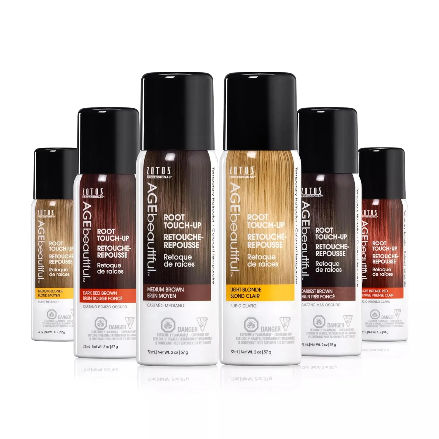 AGE beautiful Root Touch Up Hair Color Spray | Touch-Up Gray Concealer | Temporary Cover Up | Adds Volume & Covers Thinning Patches | Water, Sweat, Stain Resistant