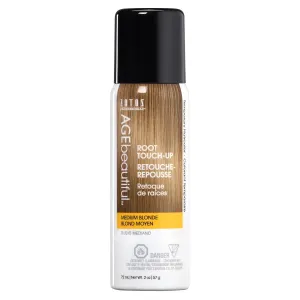 AGE beautiful Root Touch Up Hair Color Spray | Touch-Up Gray Concealer | Temporary Cover Up | Adds Volume & Covers Thinning Patches | Water, Sweat, Stain Resistant