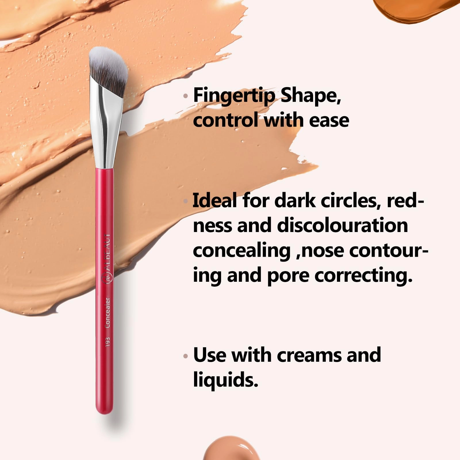 Albeaut Concealer Brush, Under Eye Makeup Small Angled Precision Face Blending Brush (193 concealer brush-Limited Edition)