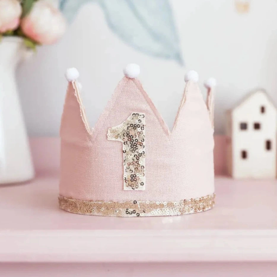 Alimrose First Birthday Crown | Pink   Gold