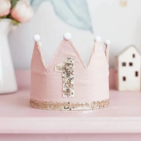 Alimrose First Birthday Crown | Pink   Gold
