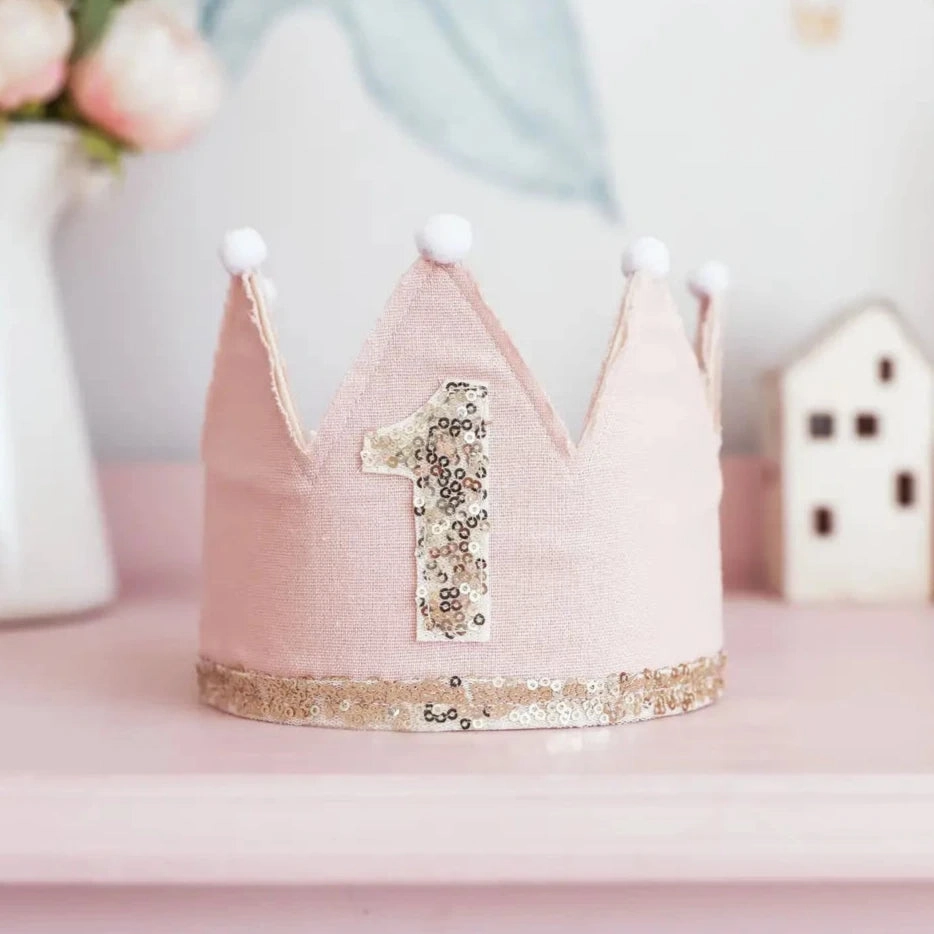 Alimrose First Birthday Crown | Pink   Gold